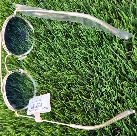 TRUE RELIGION Sunglasses Gold Frame Blue Round Shade - Picture 4 of 8